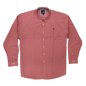 Raging Bull L/S Micro Check Shirt - A18CS247 - Vivid Pink 2