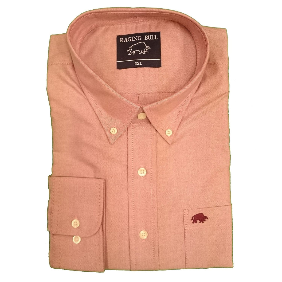 Raging Bull L/S Oxford Shirt - A1379 - Red 1