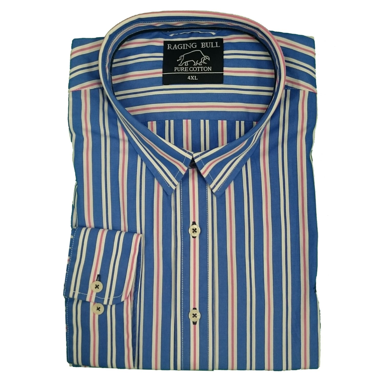 Raging Bull L/S Stripe Shirt - A1473 - Blue 1