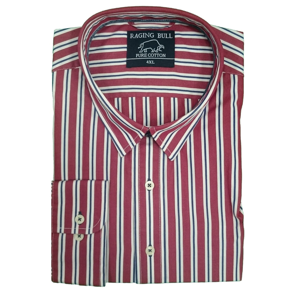 Raging Bull L/S Stripe Shirt - A1473 - Red 1