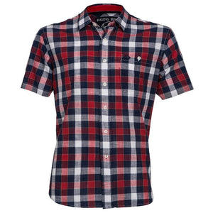 Raging Bull S/S Check Linen Shirt - S16CS30 - Red 2