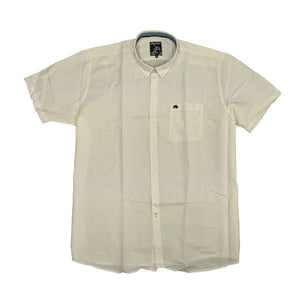 Raging Bull S/S Plain Linen Shirt - S1454 - White 2