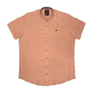 Raging Bull S/S Stripe Linen Shirt - S16CS09 - Vivid Pink 2