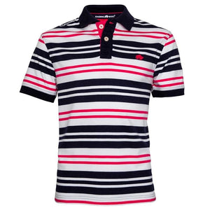 Raging Bull Stripe Jersey Polo - 150212 - Vivid Pink 1