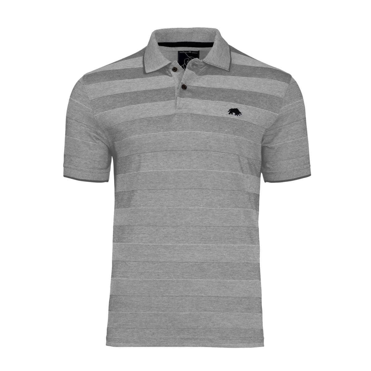 Raging Bull Stripe Oxford Polo - A18PL82 - Black 1