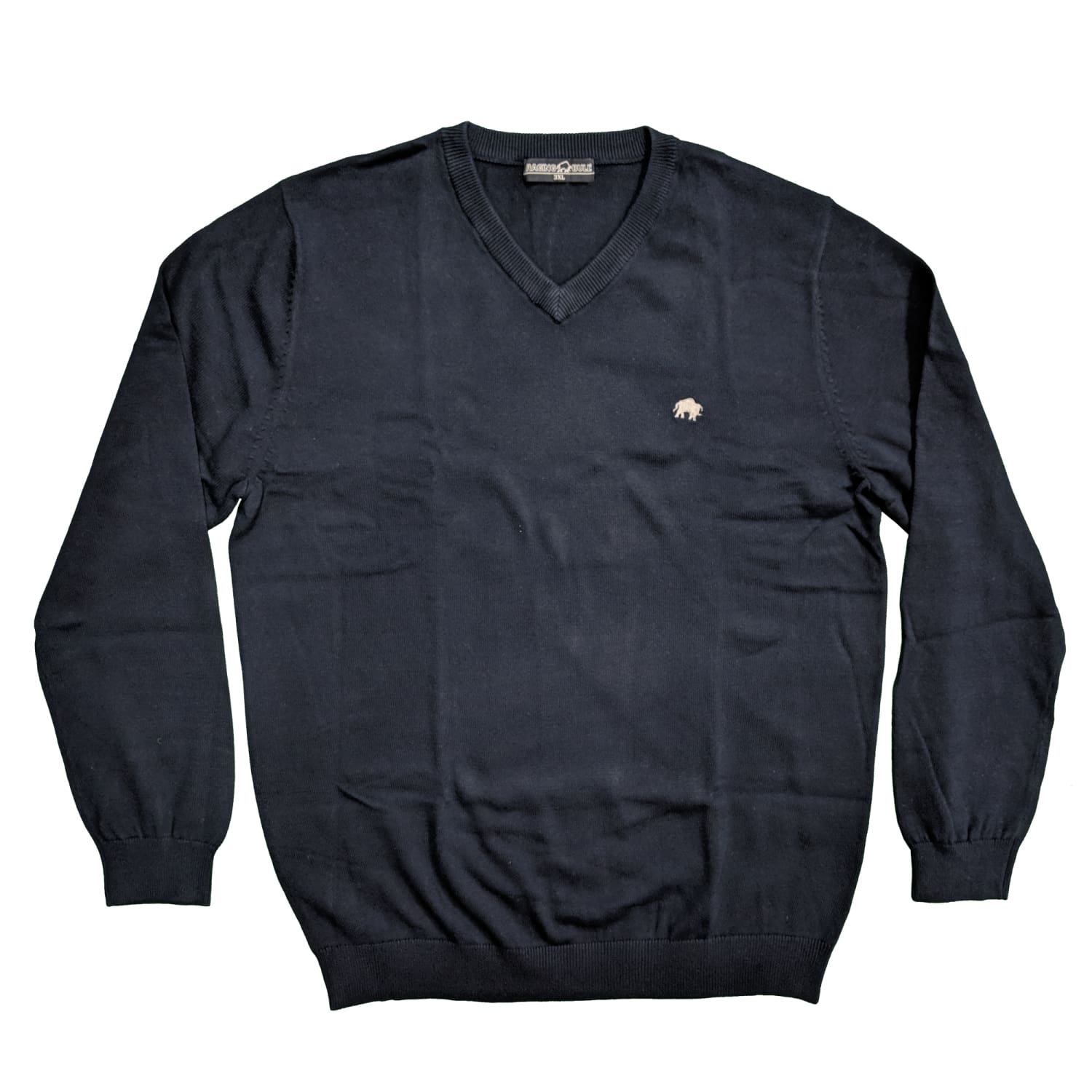 Raging Bull V Neck Cashmere Sweater - RB00503 - Navy 1