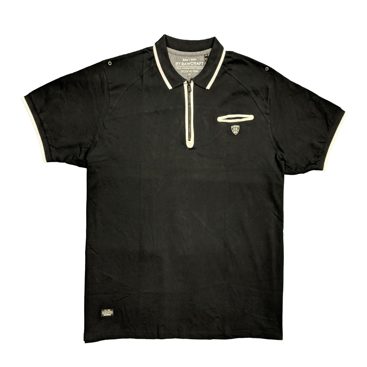 Rawcraft Quarter Zip Polo - C707950 - Glider - Black 1