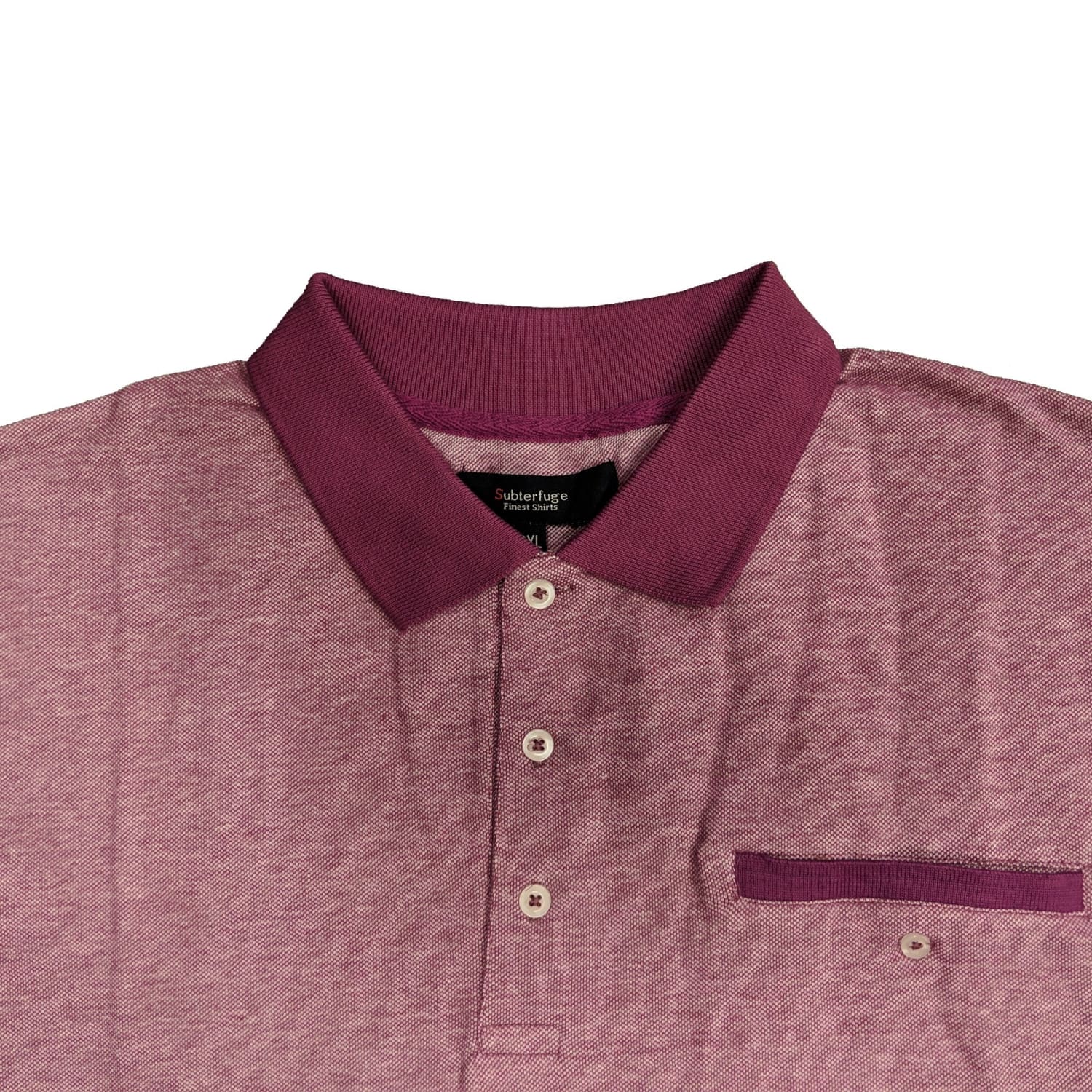 Subterfuge Two Tone Pique Polo - P114 - Mauve 2